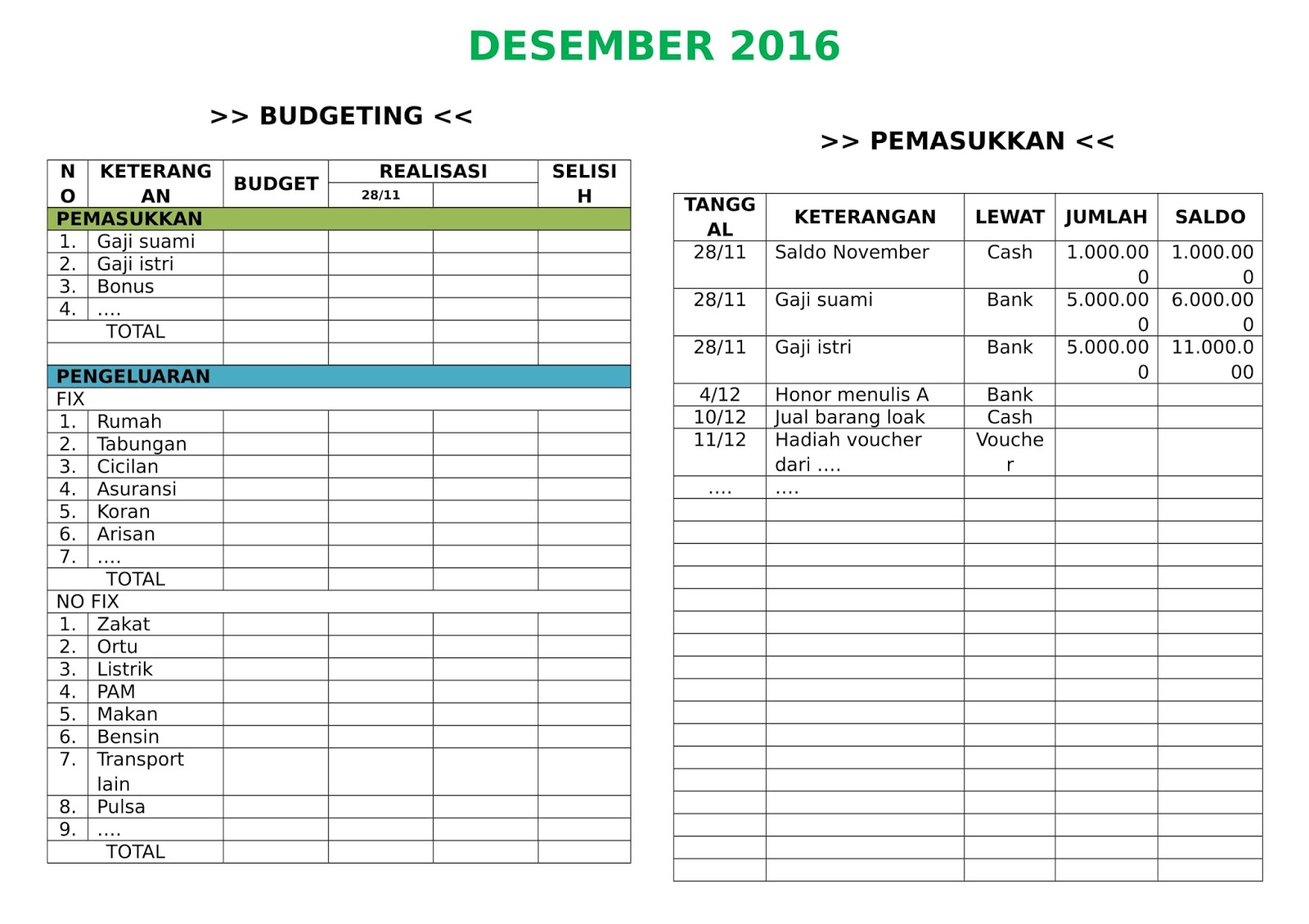 Detail Catatan Pengeluaran Rumah Tangga Nomer 34