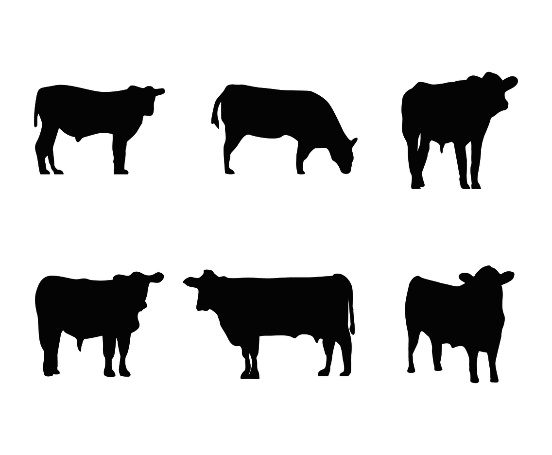 Detail Cattle Silhouette Clip Art Nomer 26