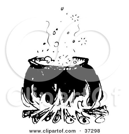 Detail Cauldron Clipart Black And White Nomer 17