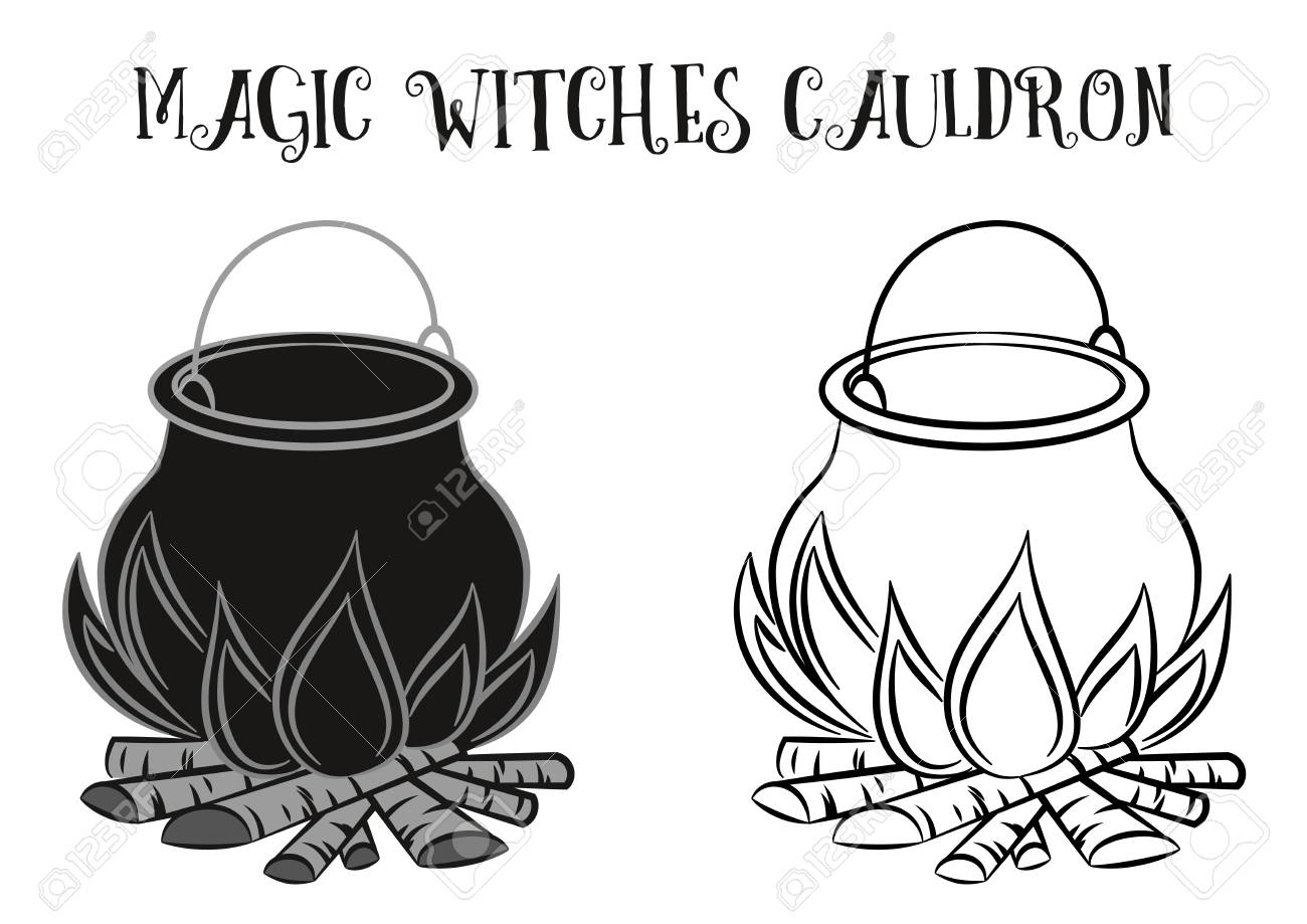 Detail Cauldron Clipart Black And White Nomer 18