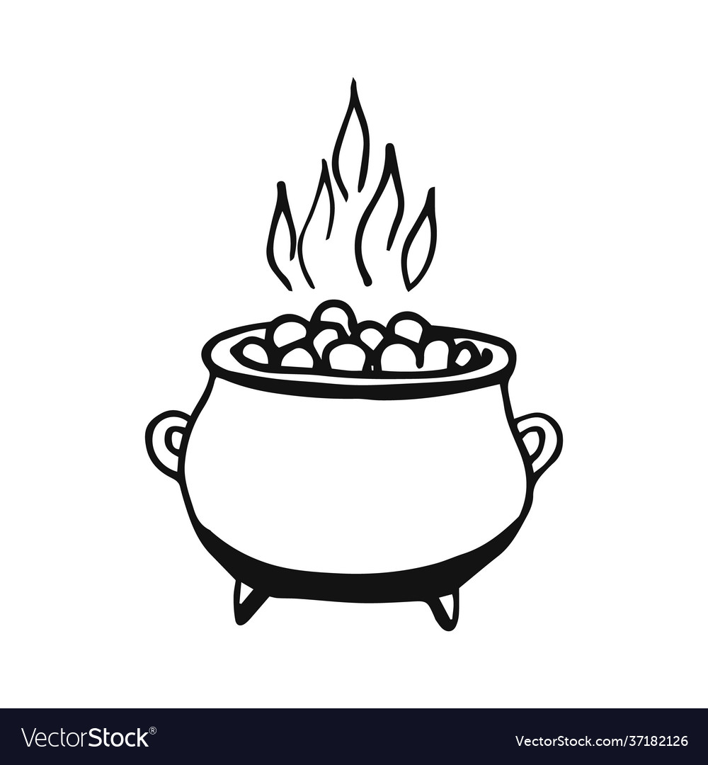 Detail Cauldron Clipart Black And White Nomer 52