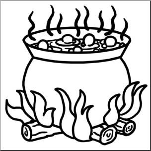 Detail Cauldron Clipart Black And White Nomer 7