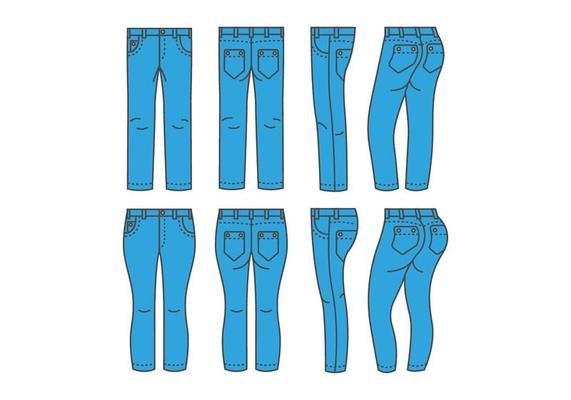 Detail Celana Jeans Vector Nomer 16