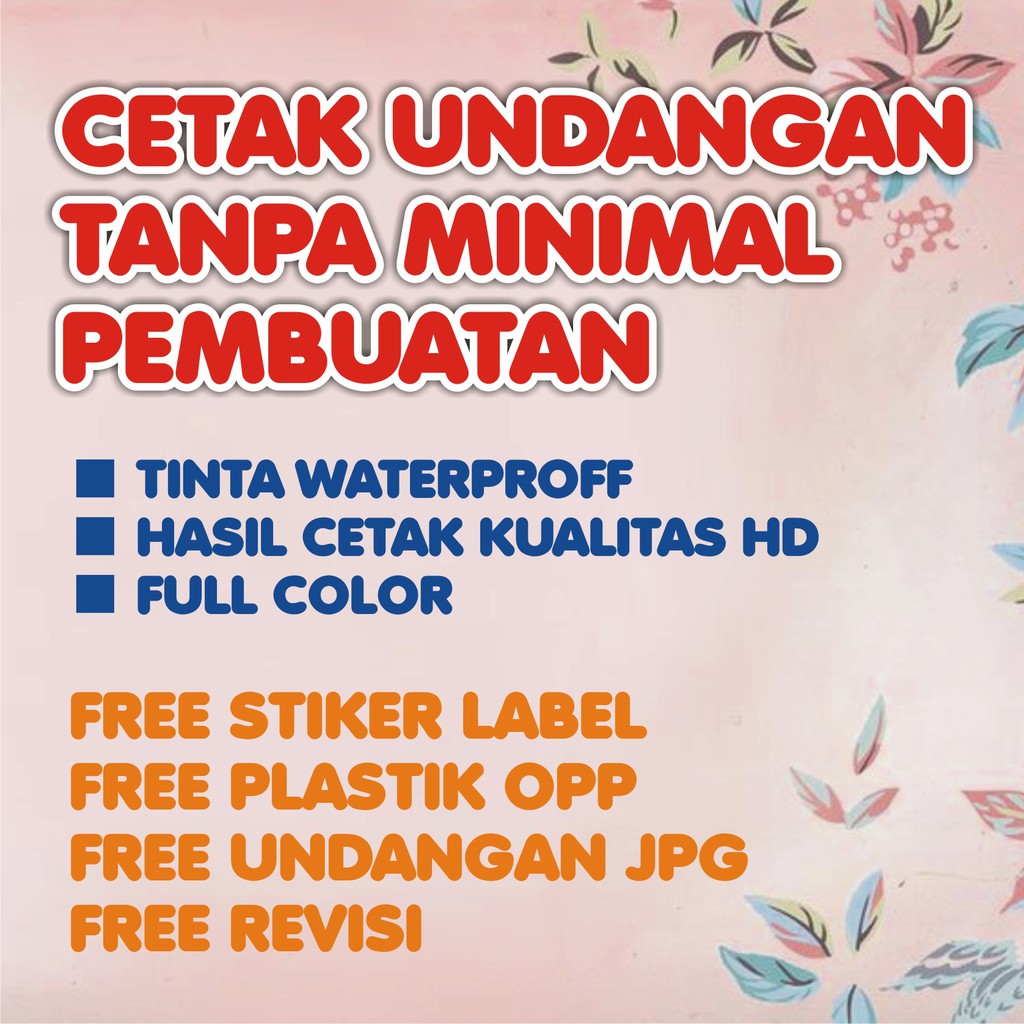 Detail Cetak Undangan Pernikahan Tanpa Minimal Order Nomer 15