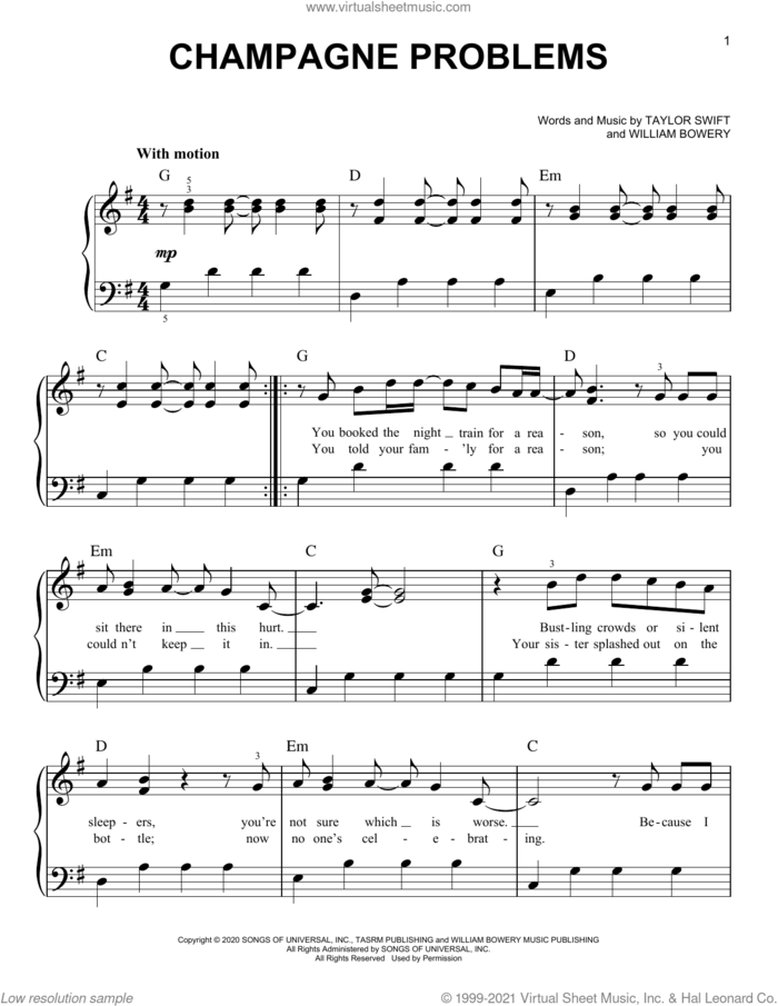 Detail Champagne Problems Piano Sheet Music Nomer 4