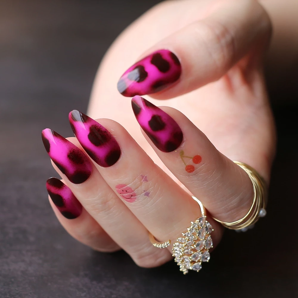 Detail Cheetah Almond Nails Nomer 52