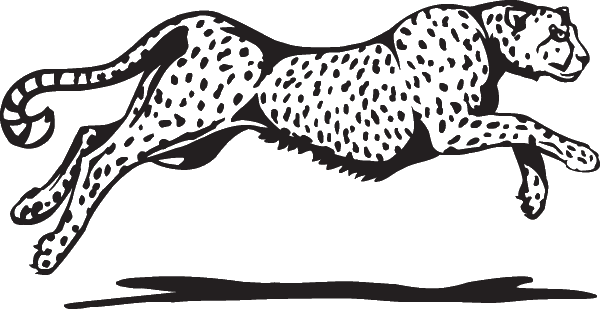 Detail Cheetah Clipart Black And White Nomer 22