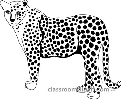 Detail Cheetah Clipart Black And White Nomer 9