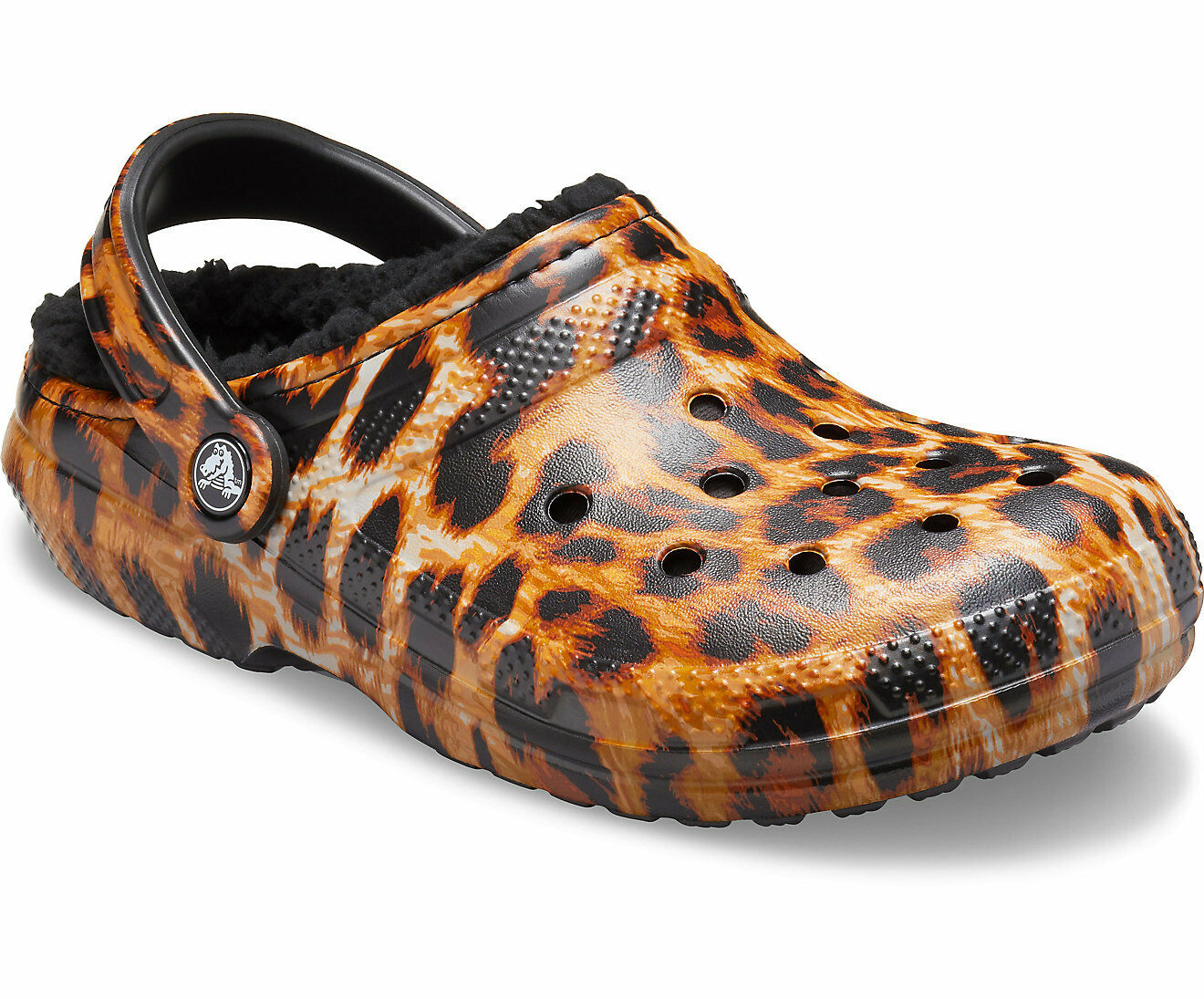 fuzzy cheetah print crocs