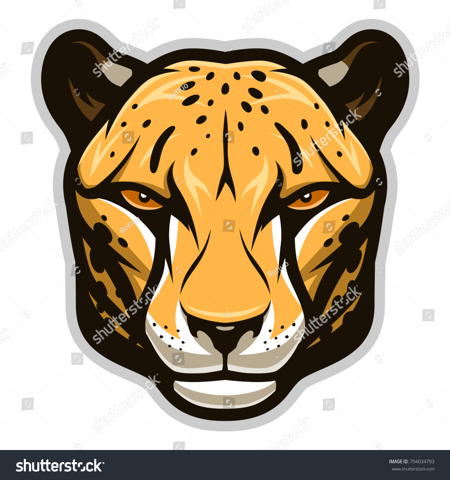 Detail Cheetah Face Vector Nomer 10