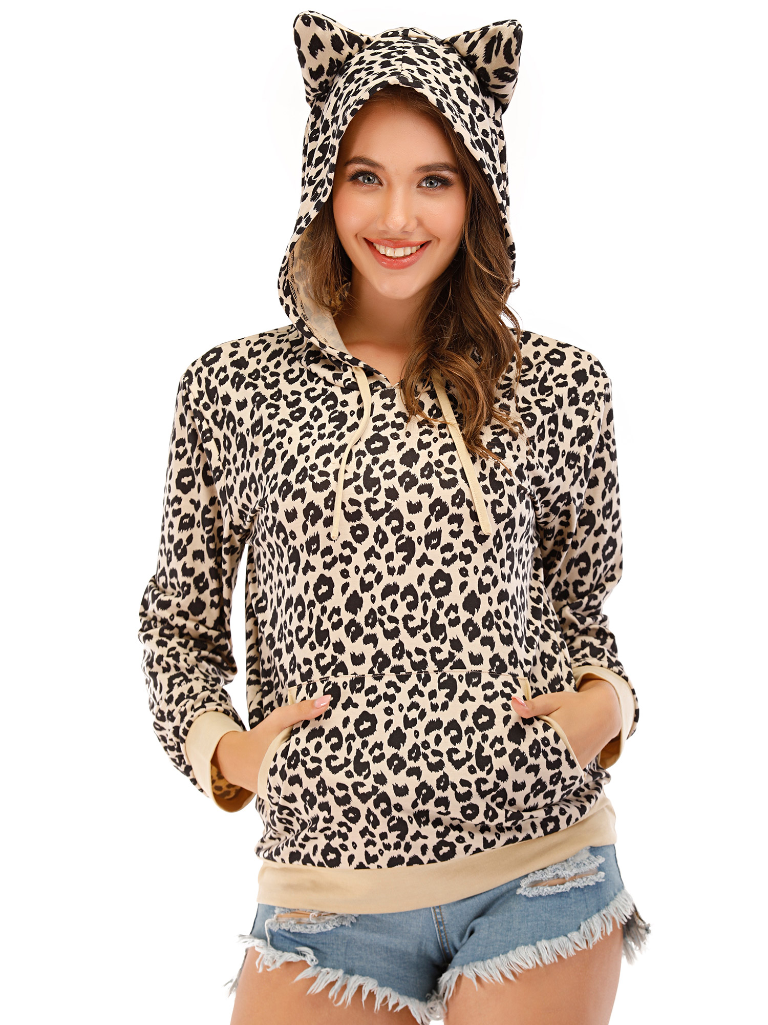 Detail Cheetah Hoodie With Ears Nomer 33