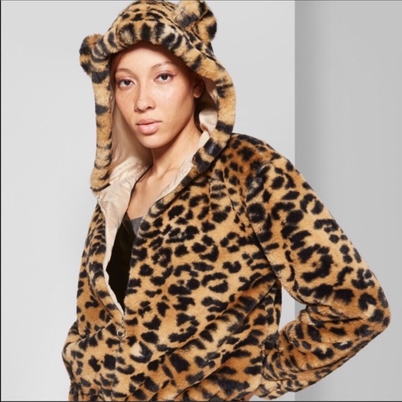 Detail Cheetah Hoodie With Ears Nomer 7