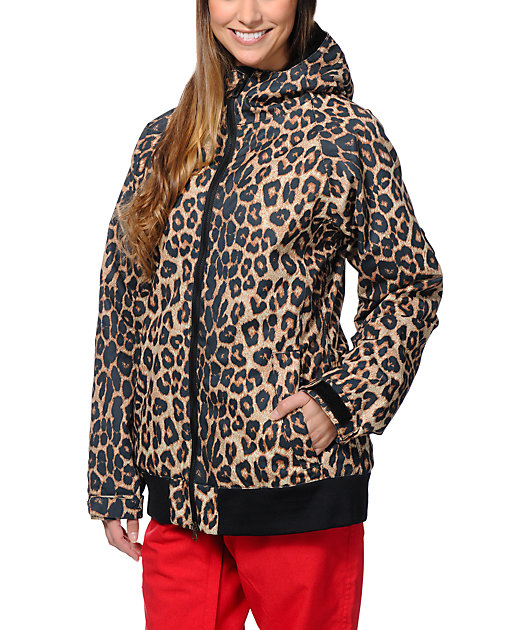Detail Cheetah Print Snowboard Jacket Nomer 8