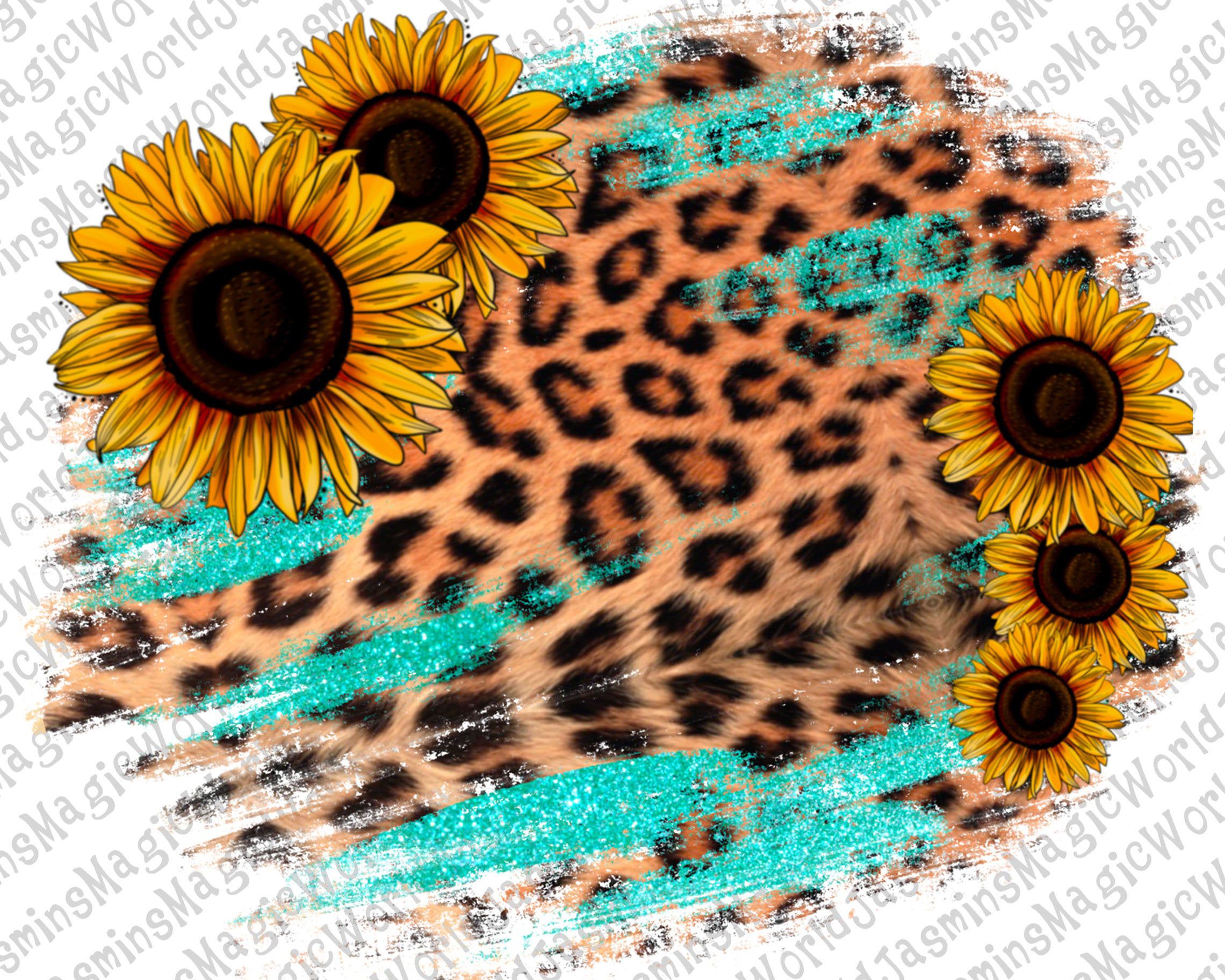 Cheetah Print Sunflower Wallpaper - KibrisPDR