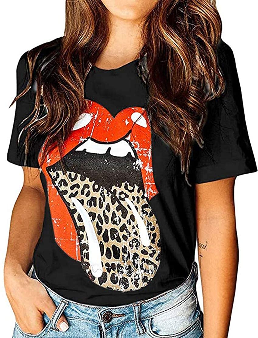 Detail Cheetah Print Tongue Shirt Nomer 14