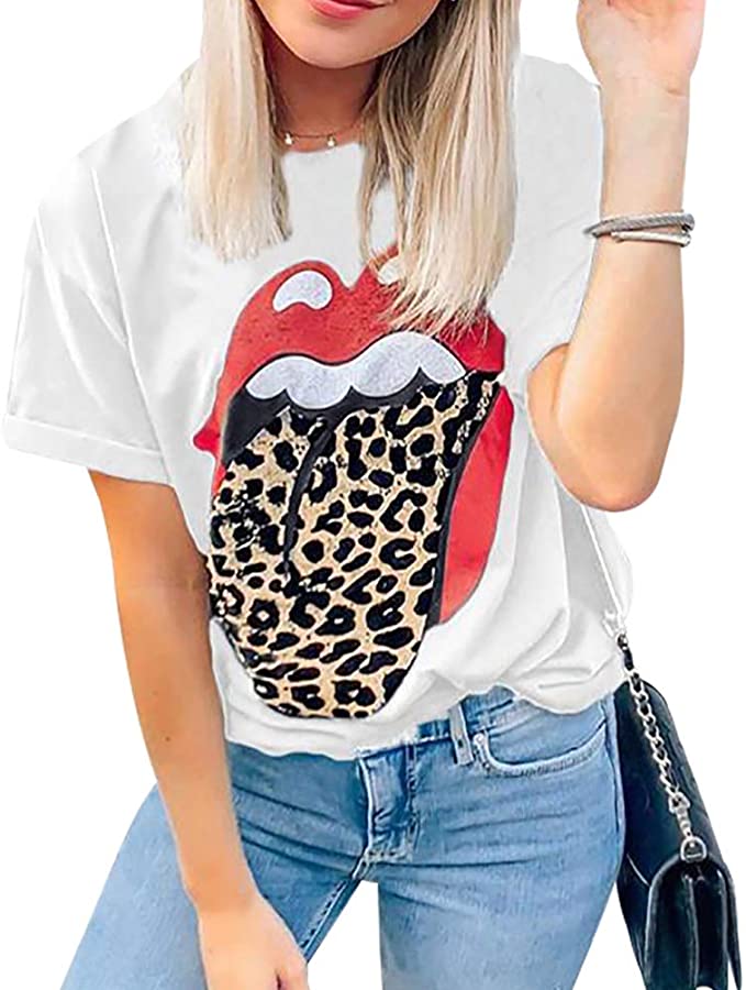 Detail Cheetah Print Tongue Shirt Nomer 39