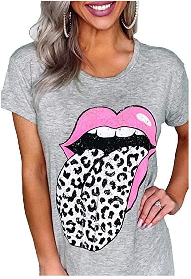 Detail Cheetah Print Tongue Shirt Nomer 9