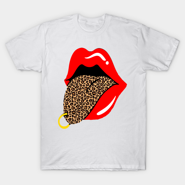 Detail Cheetah Print Tongue Shirt Nomer 10