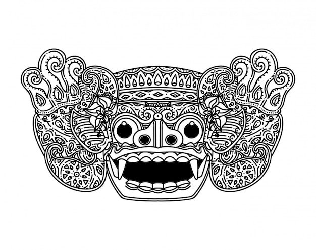 Detail Gambar Barong Bali Hitam Putih Nomer 35