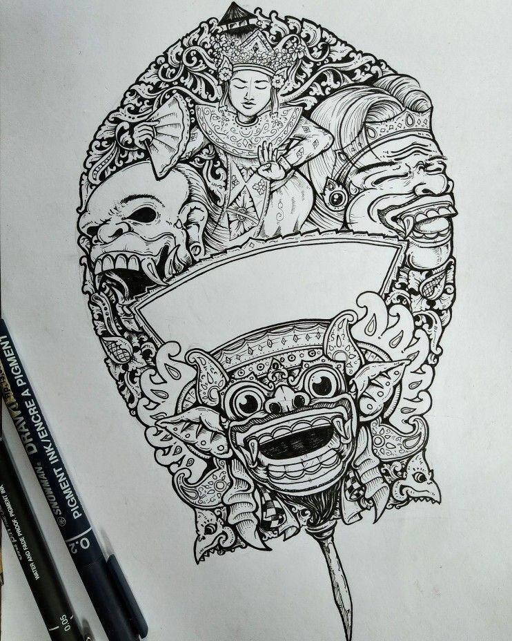 Detail Gambar Barong Bali Hitam Putih Nomer 37