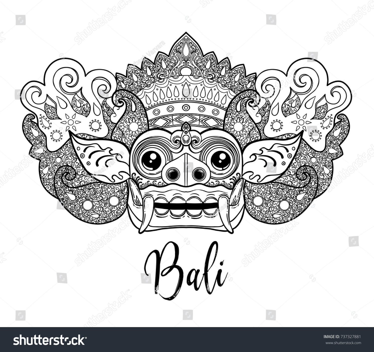 Detail Gambar Barong Bali Hitam Putih Nomer 38