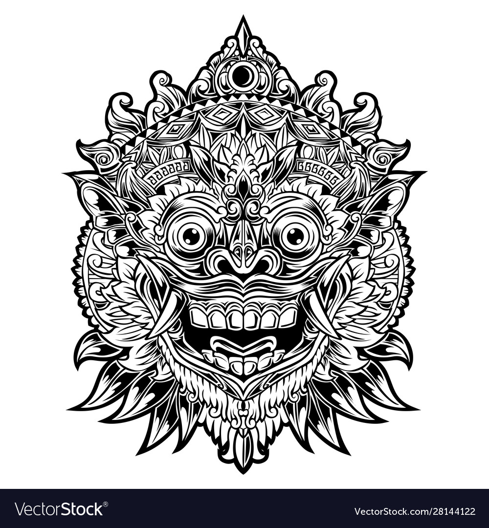 Detail Gambar Barong Bali Hitam Putih Nomer 5