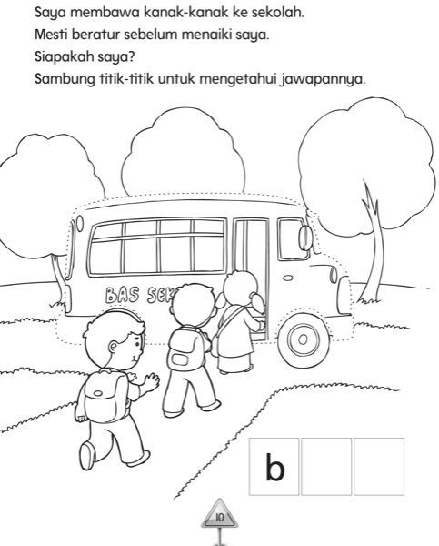 Detail Gambar Bas Sekolah Kartun Hitam Putih Nomer 31