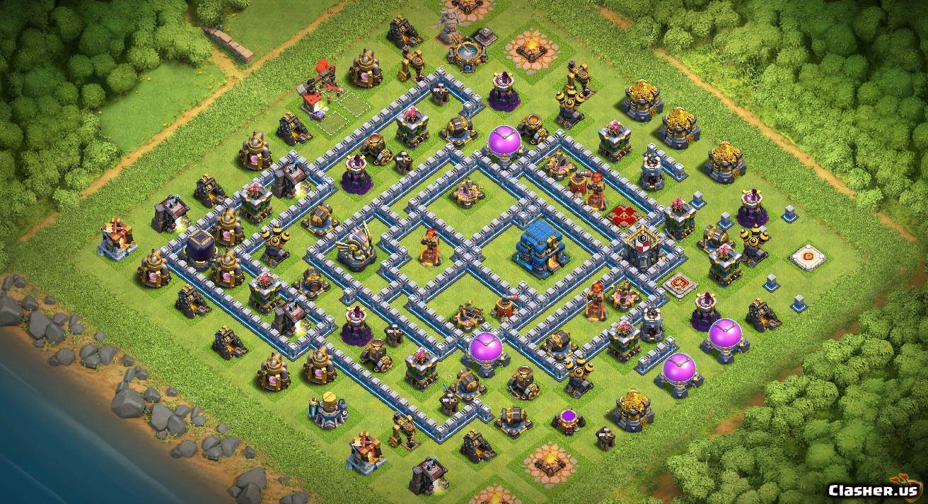 Detail Gambar Base War Th 12 Anti 2 Star Nomer 18