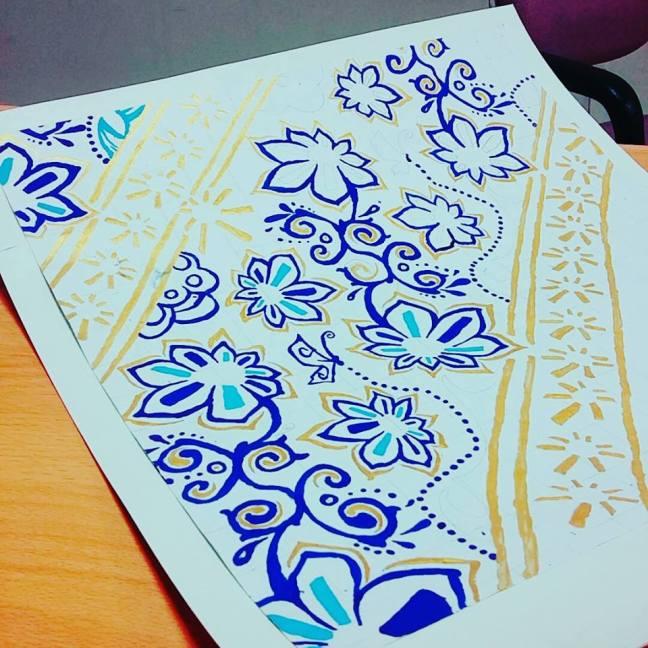 Gambar Batik Bunga Di Kertas A3 - KibrisPDR