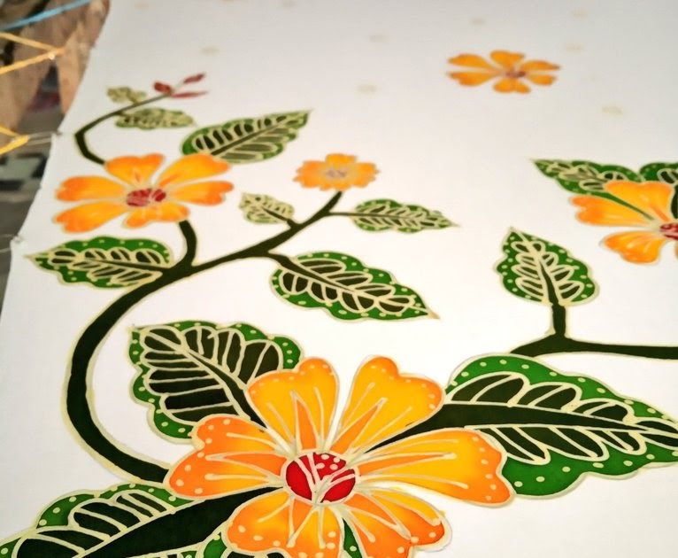 Detail Gambar Batik Bunga Yang Sudah Diwarnai Nomer 12
