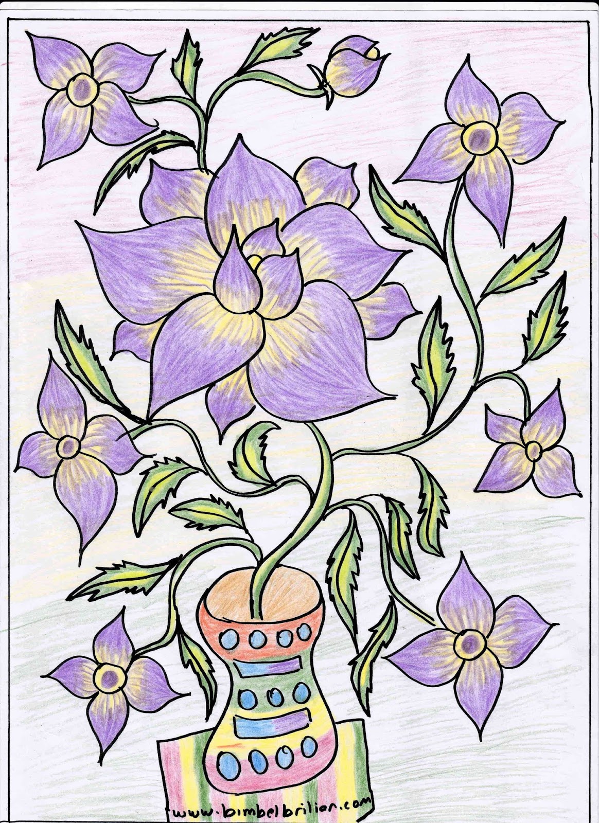 Detail Gambar Batik Bunga Yang Sudah Diwarnai Nomer 27