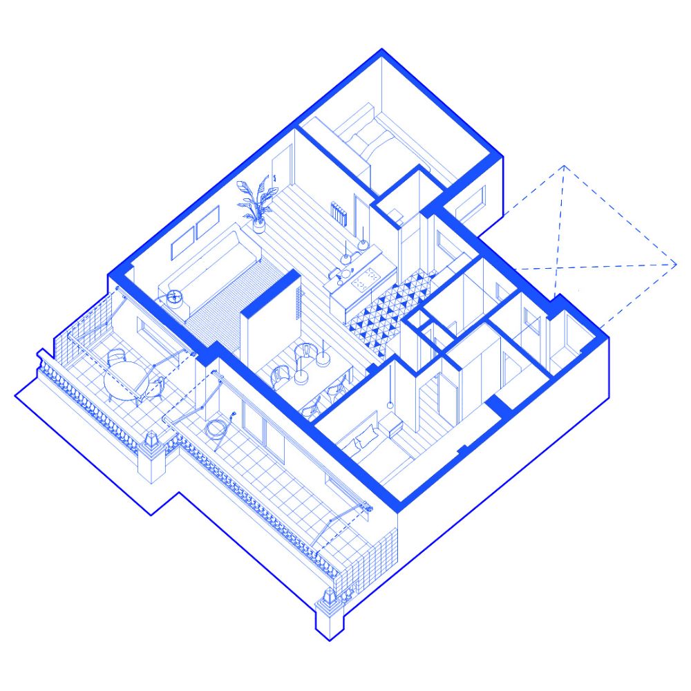 Detail Isometrische Darstellung Haus Nomer 21