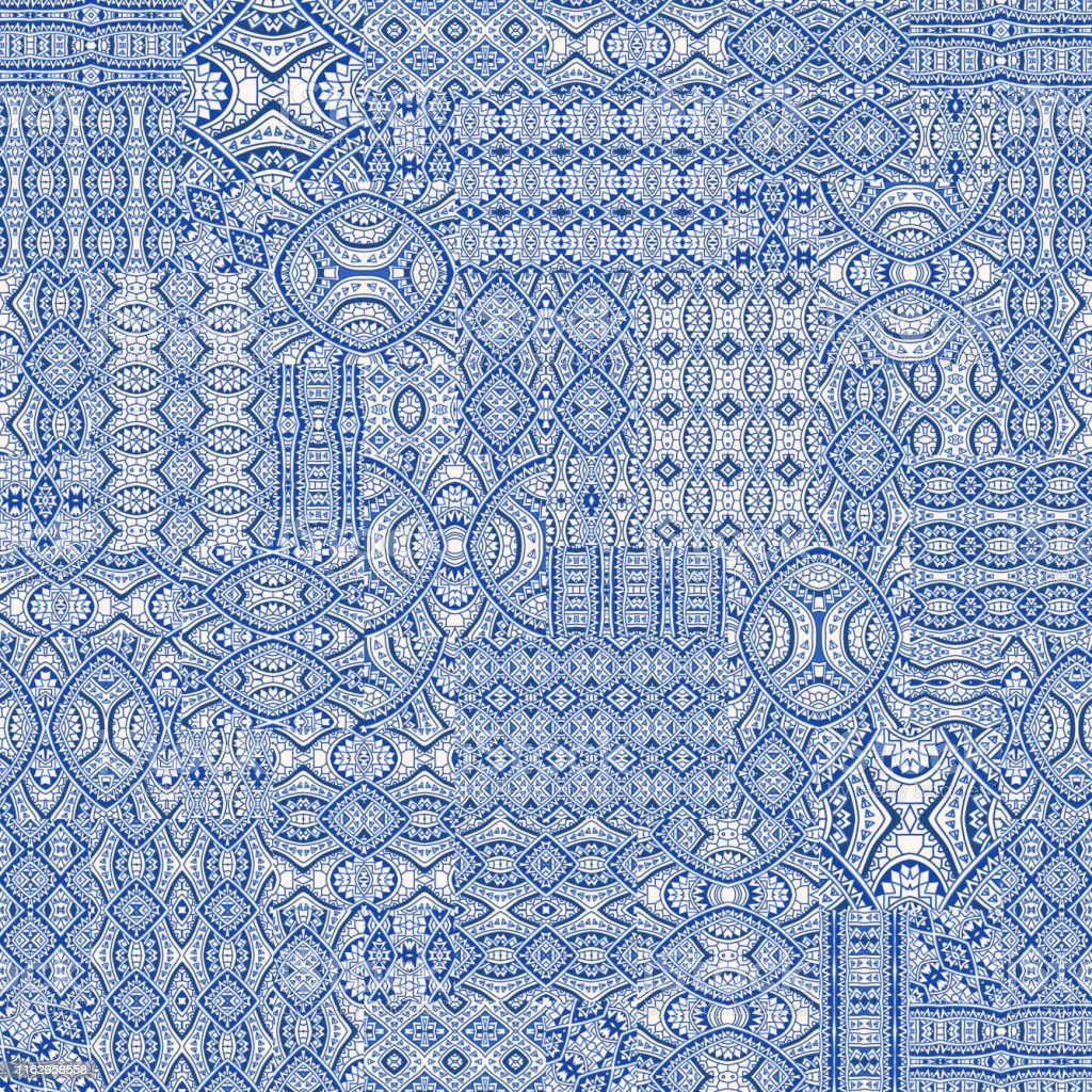 Detail Gambar Batik Segitiga Vector Biiru Nomer 14