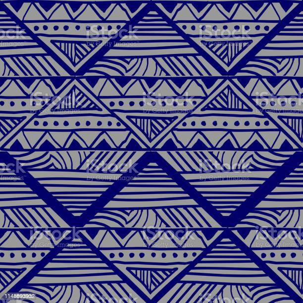 Detail Gambar Batik Segitiga Vector Biiru Nomer 19