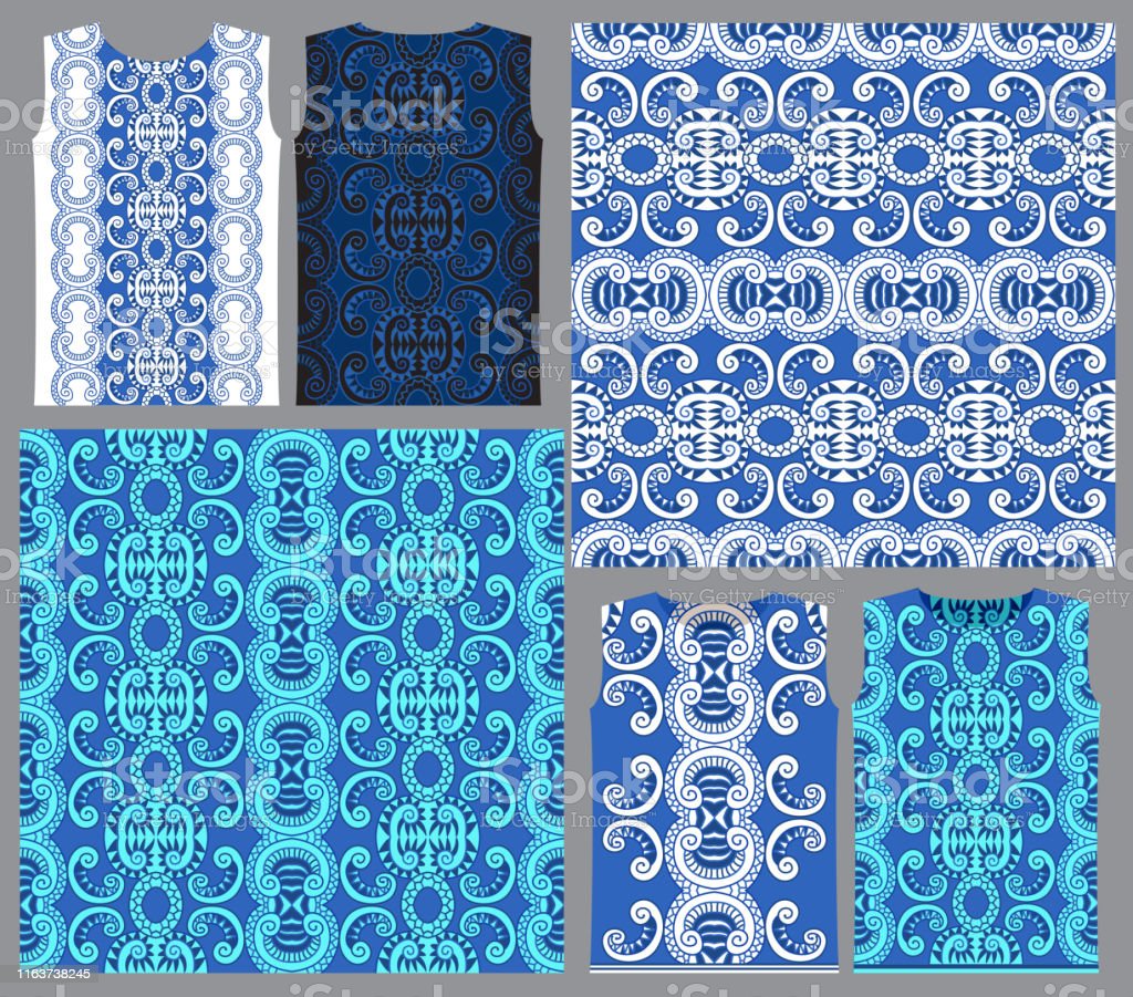 Detail Gambar Batik Segitiga Vector Biiru Nomer 5