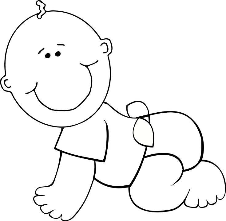 Detail Gambar Bayi Kartun Hitam Putih Nomer 2