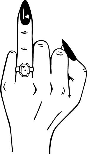 Detail Ring Am Mittelfinger Mann Nomer 9