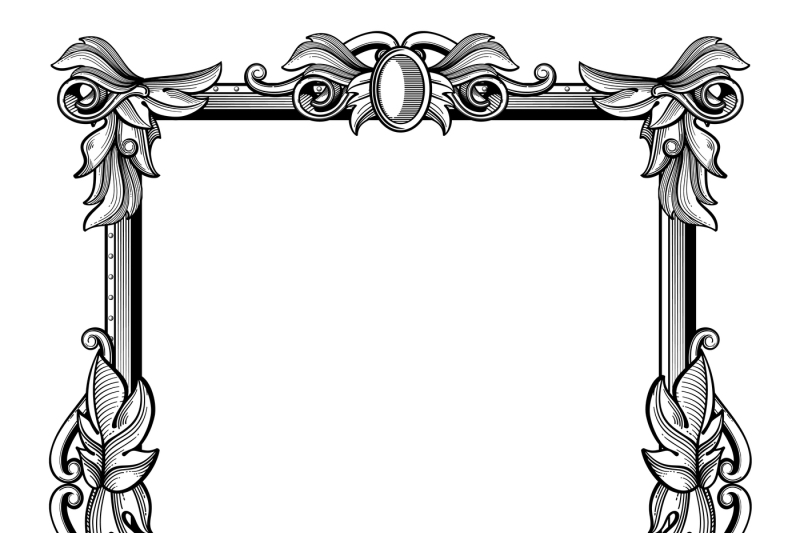 Detail Baroque Frame Border Nomer 2