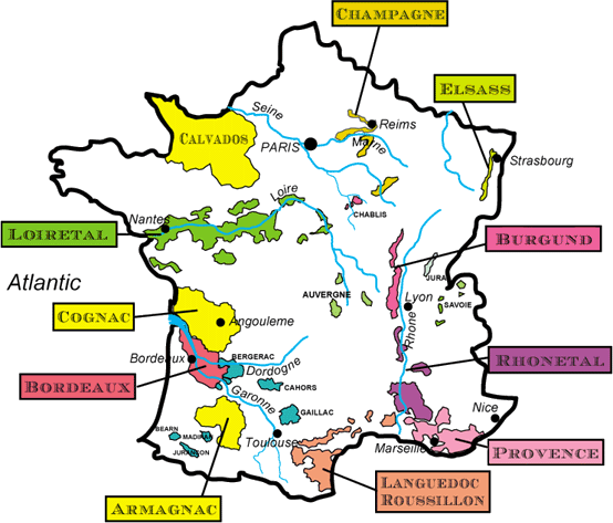 Wein Frankreich Karte - KibrisPDR