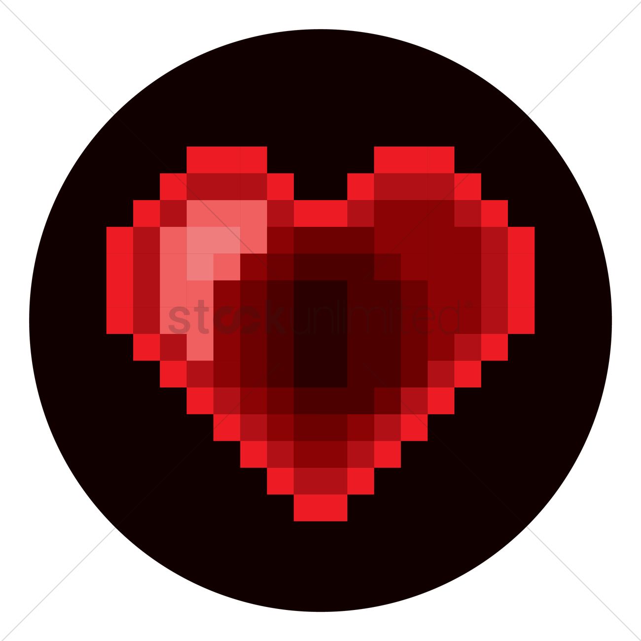 Detail Heart Pixel Art Nomer 8