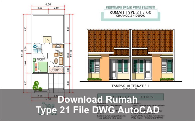 Gambar Bestek Rumah Type 21 - KibrisPDR