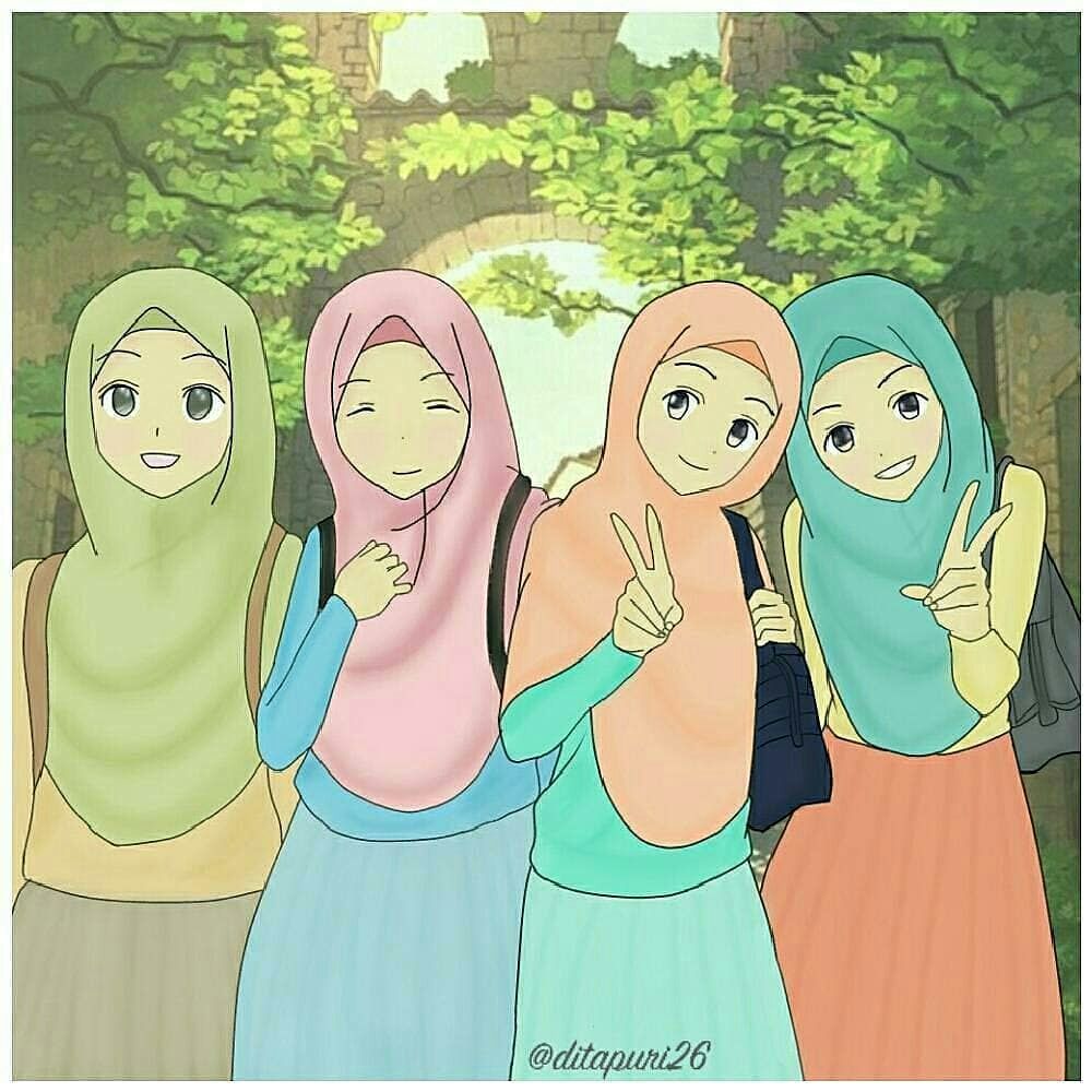 Detail Gambar Bff 4 Orang Muslimah Nomer 6