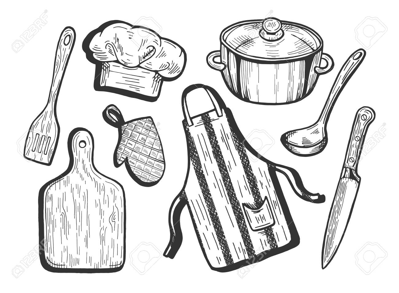 Detail Chef Hat And Apron Clipart Nomer 53