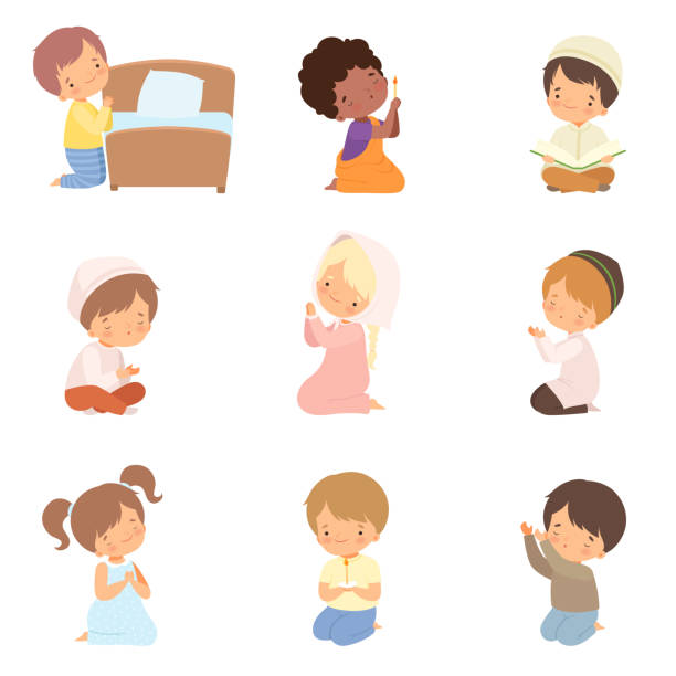 Detail Child Praying Clipart Nomer 3