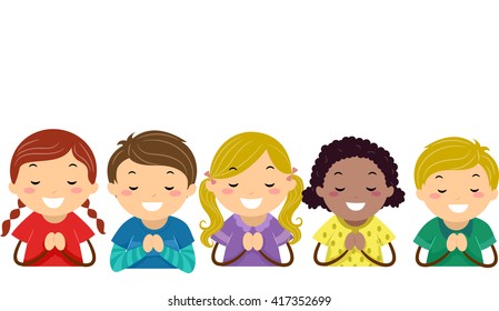 Detail Child Praying Clipart Nomer 8