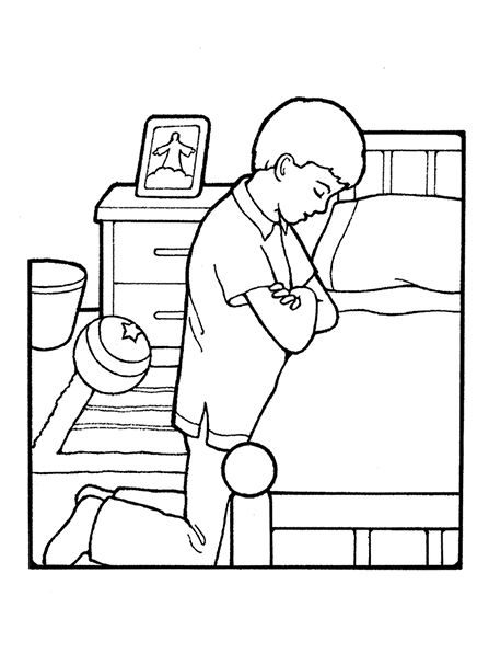Detail Child Praying Clipart Black And White Nomer 7
