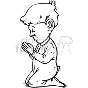 Detail Child Praying Clipart Black And White Nomer 8