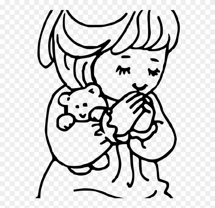 Detail Child Praying Clipart Black And White Nomer 14