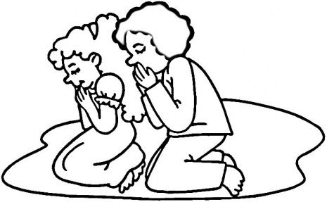 Detail Child Praying Clipart Black And White Nomer 17