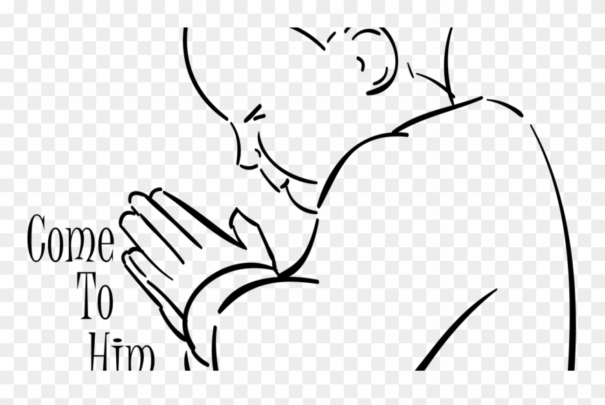 Detail Child Praying Clipart Black And White Nomer 19